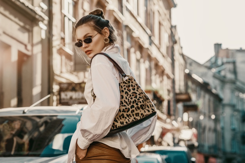 Street Style Leopard Print Bag Outfit Trendy
