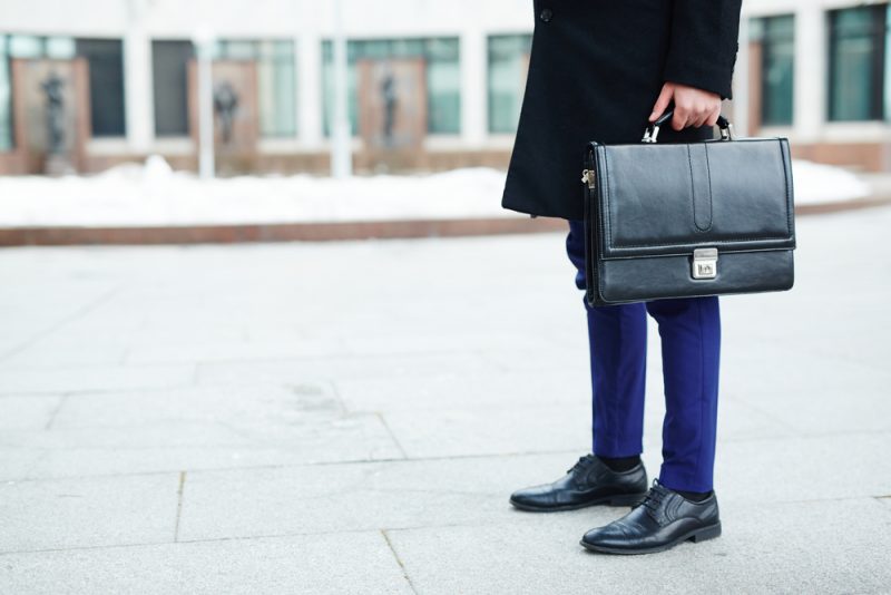 Stylish Man with Briefcase Cropped Image