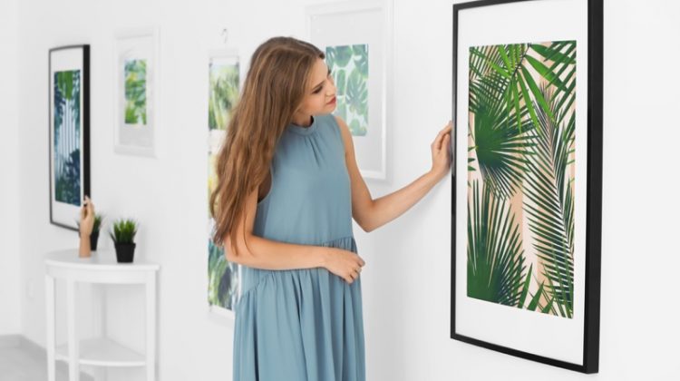 Woman Looking hanging Artwork Tropical