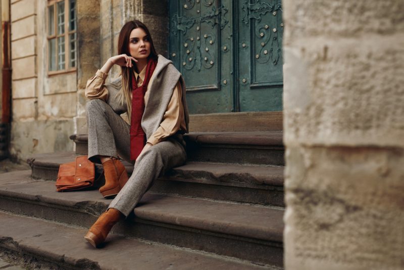 Woman Wearing Scarf