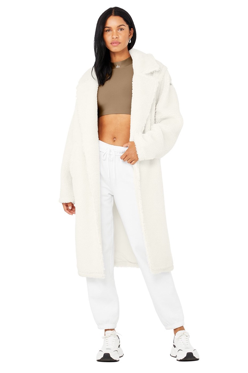 Alo Sherpa Trench in Ivory $298