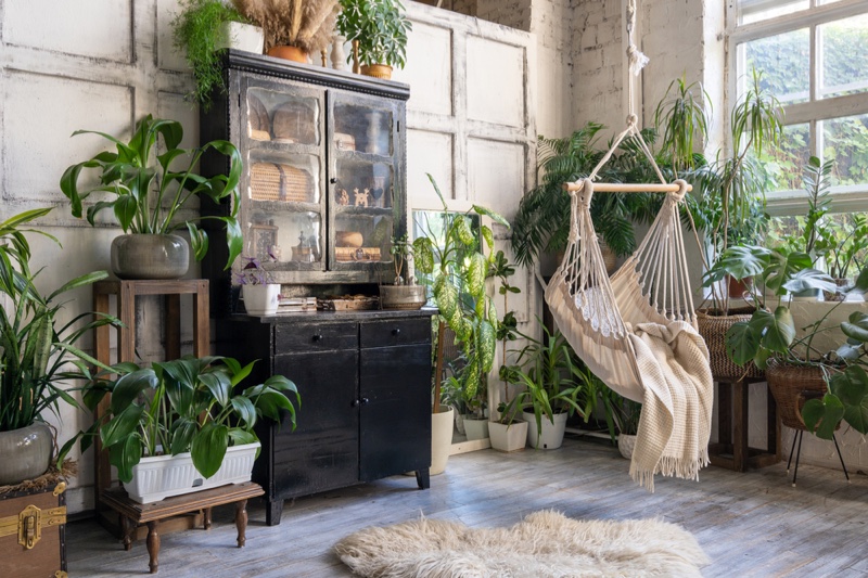 Bohemian Home Decor Dresser Hammock Plants