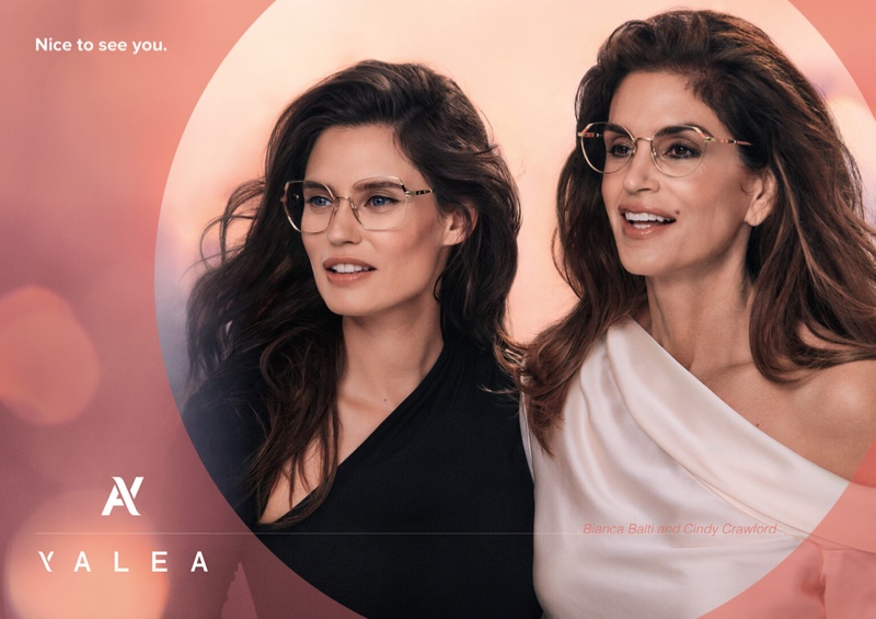 Bianca Balti and Cindy Crawford star in Yalea Eyewear fall-winter 2021 campaign.