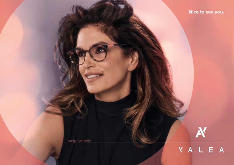 Supermodel Cindy Crawford is one of the faces of Yalea Eyewear's fall-winter 2021 campaign.