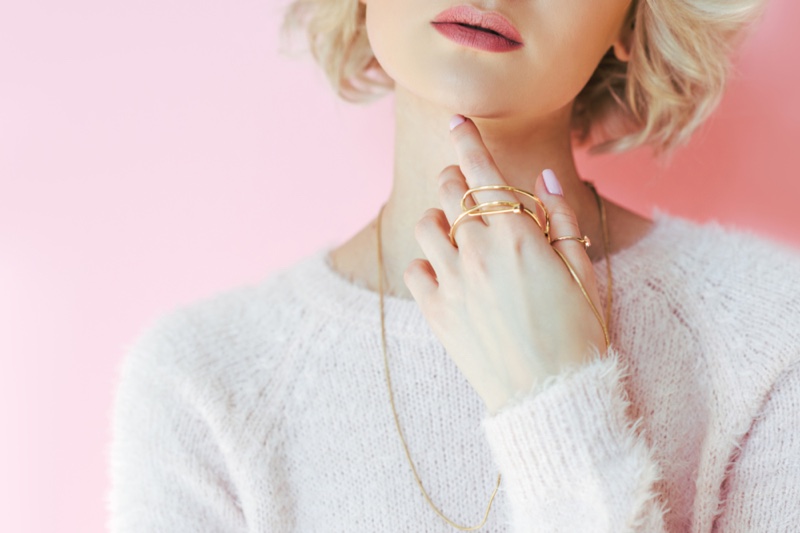 Closeup Gold Thin Jewelry Minimal