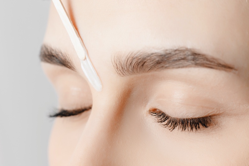 Closeup Waxed Eyebrows