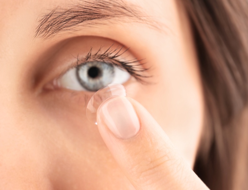 Closeup Woman Contact Lens Eye