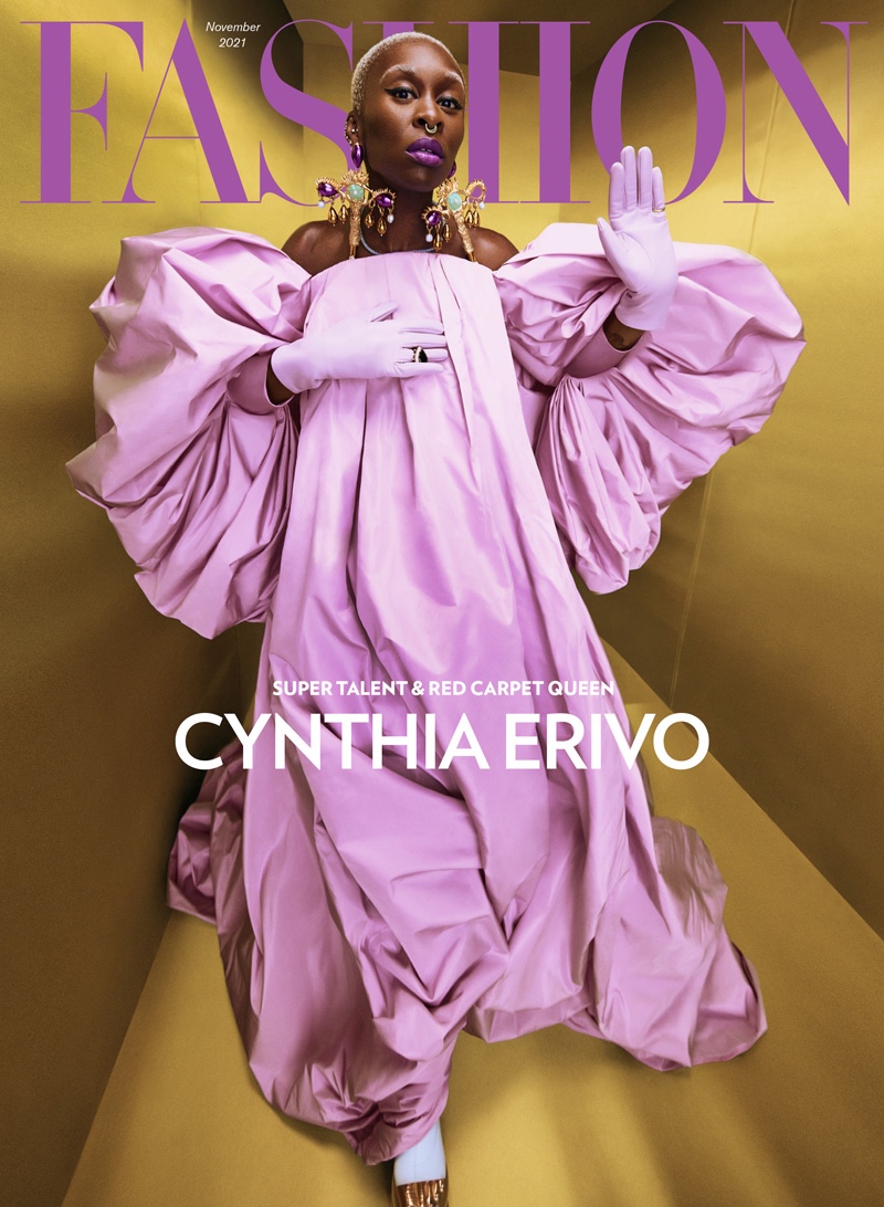 Actress Cynthia Erivo on FASHION Magazine November 2021 cover. Photo: Royal Gilbert / FASHION