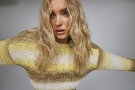 Elsa Hosk Models Cool Girl Fashion for 4th & Reckless Collaboration Elsa Hosk x 4th & Reckless Alegra Knitted Jumper.