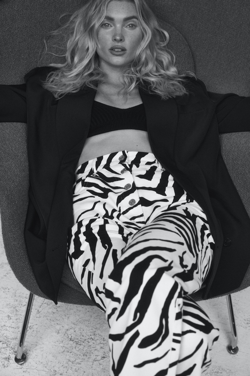 Elsa Hosk stands out in zebra print for 4th & Reckless collaboration.