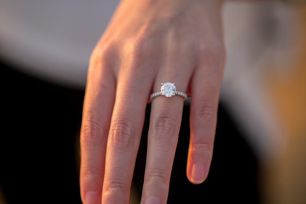 Engagement Ring Hand Closeup