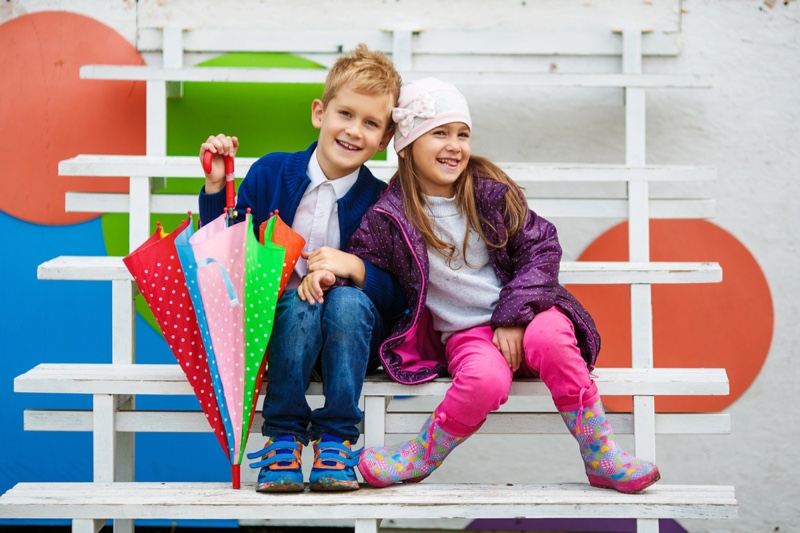 Fashionable Kids Colorful Outfits Umbrella