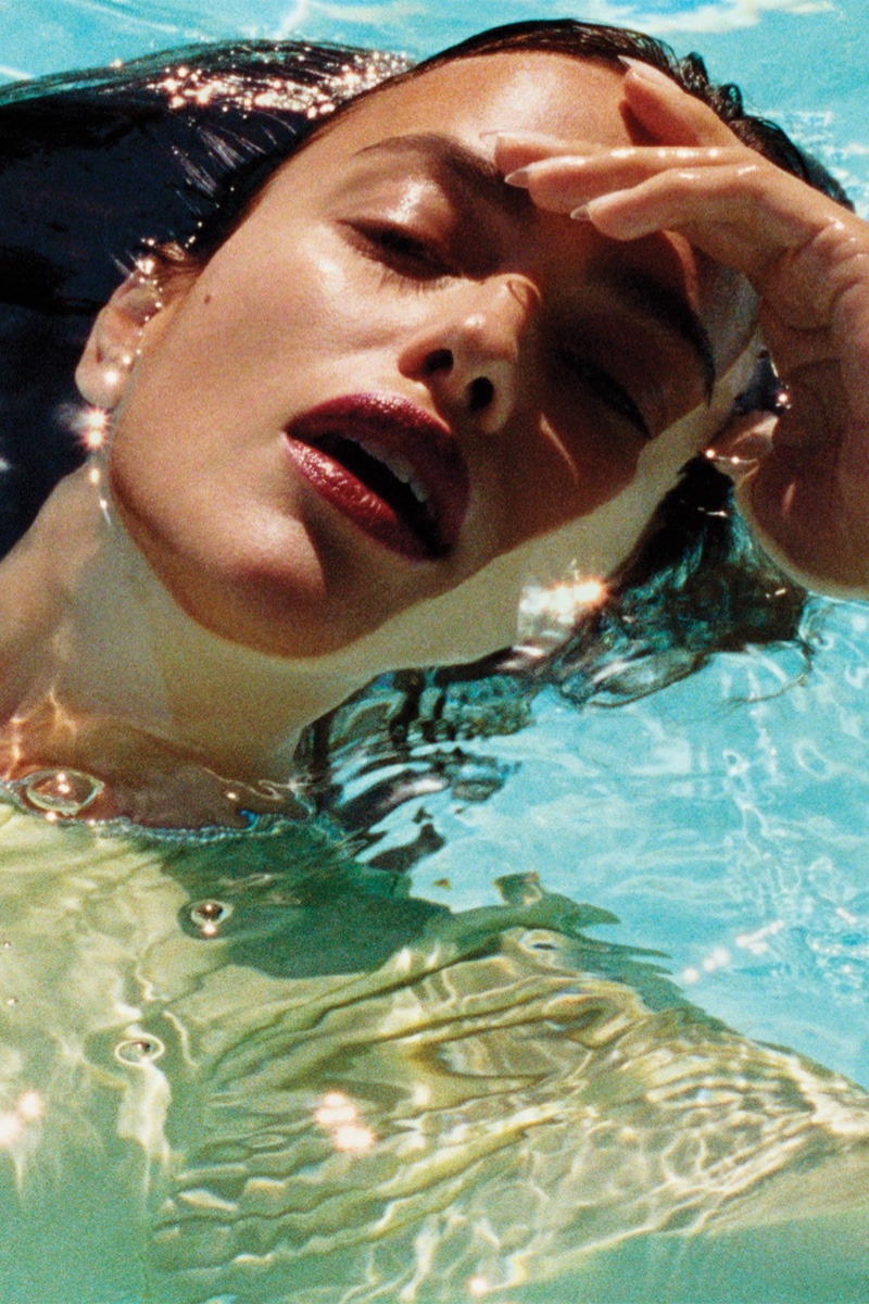 Supermodel Irina Shayk gets her closeup for Self-Portrait resort 2022 campaign.