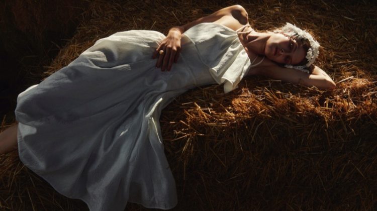 Juliet Ingleby Models Romantic Dresses for InStyle Germany