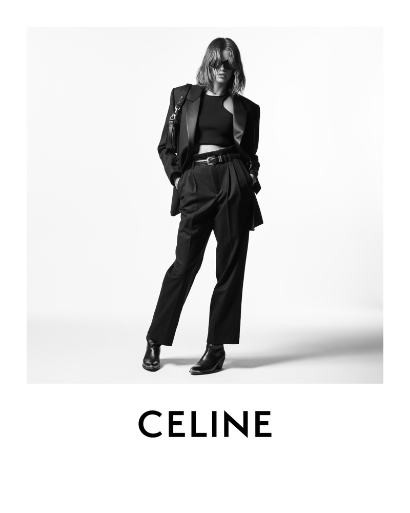 Model Kaia Gerber fronts Celine winter 2021 campaign.