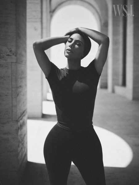 Kim Kardashian Wears Skims for WSJ. Magazine Cover Story Kim Kardashian poses in Skims top and pants. Photo: Annemarieke van Drimmelen for WSJ. Magazine