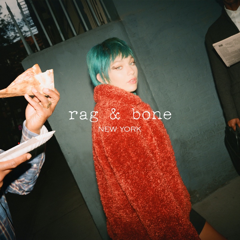 Wearing a green wig, Maddie Ziegler fronts rag & bone fall 2021 campaign.