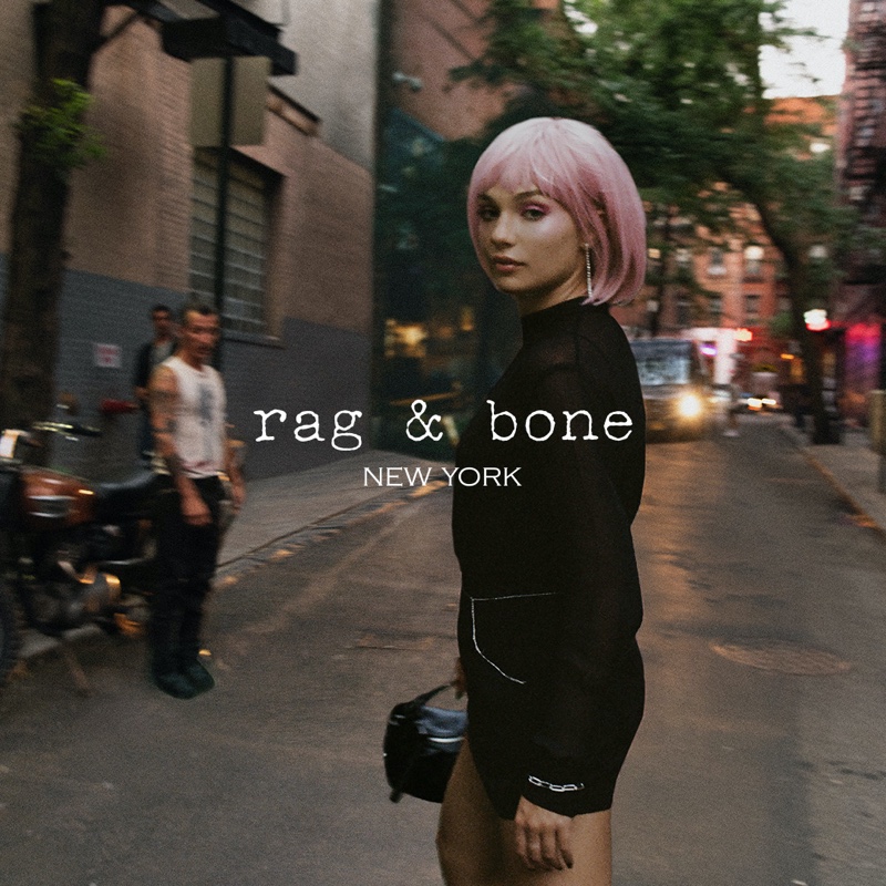 Maddie Ziegler wears pink hair in rag & bone fall 2021 campaign.