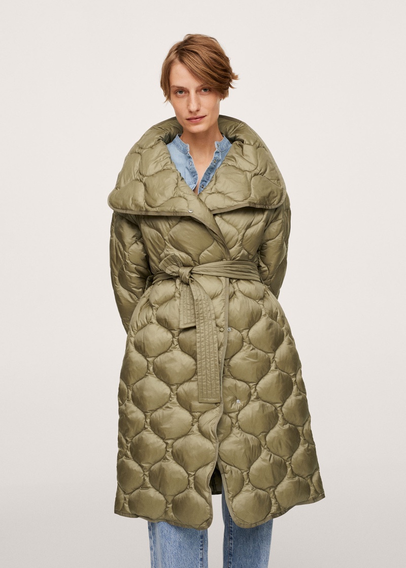 Mango Belt Quilted Coat $104.99