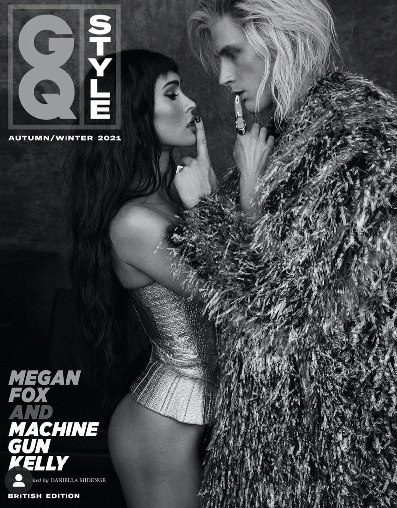 Celebrity couple Megan Fox and Machine Gun Kelly on GQ Style UK Autumn-Winter 2021 Cover. Photo: Daniella Midenge