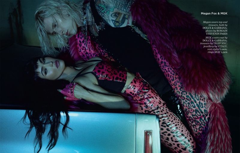 Megan Fox and Machine Gun Kelly get decked out in Dolce & Gabbana’s pink and black designs. Photo: Daniella Midenge