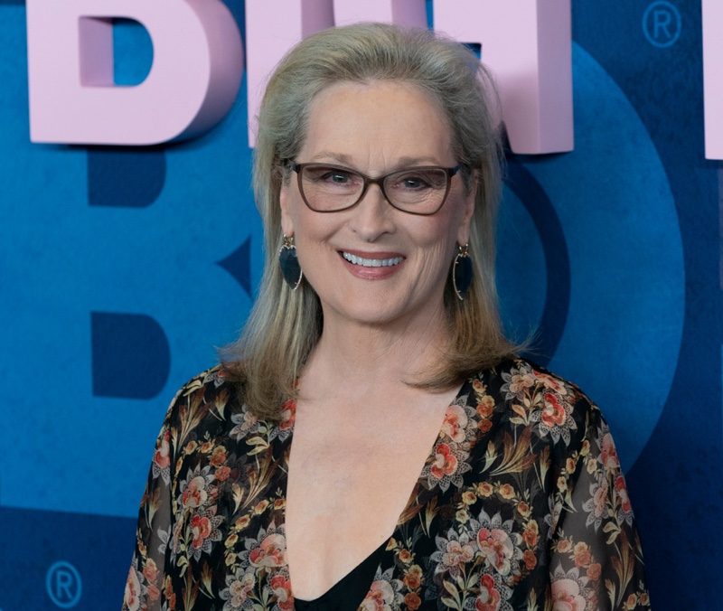 Meryl Streep Grey Hair Blue Earrings Jewelry