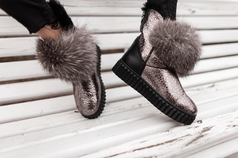 Metallic Fur Trimmed Boot