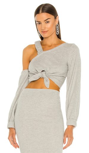 Michael Costello x REVOLVE Axel Crop Top in Grey. - size XS (also in S, XXS)