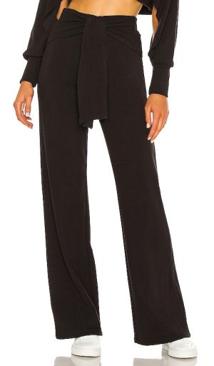 Michael Costello x REVOLVE Tie Front Pant in Black. - size XS (also in XXS)