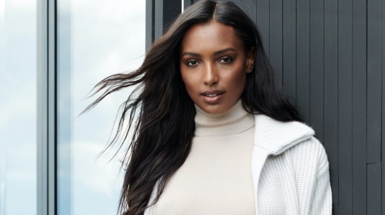 Jasmine Tookes stars in NAKEDCASHMERE NAKED in October 2021 campaign.