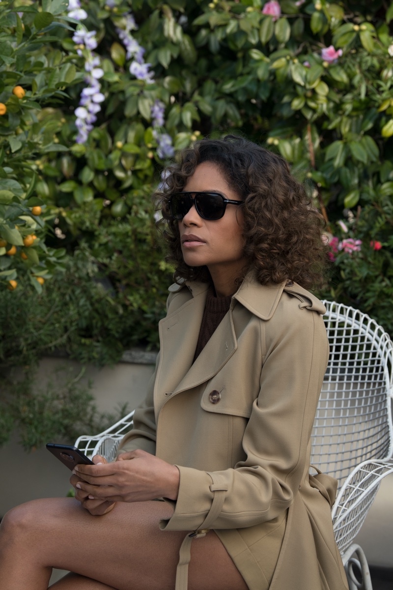 Naomie Harris on set of Michael Kors Collection x 007 campaign video.