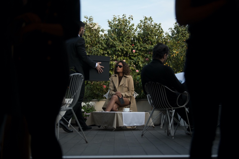 Naomie Harris on set of Michael Kors Collection x 007 campaign video. Photo courtesy Michael Kors