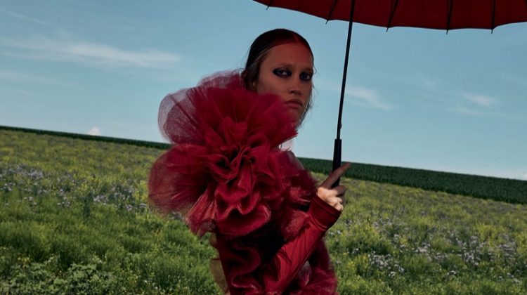 Patricia Zajacova Models Avant-Garde Styles for Harper’s Bazaar Arabia