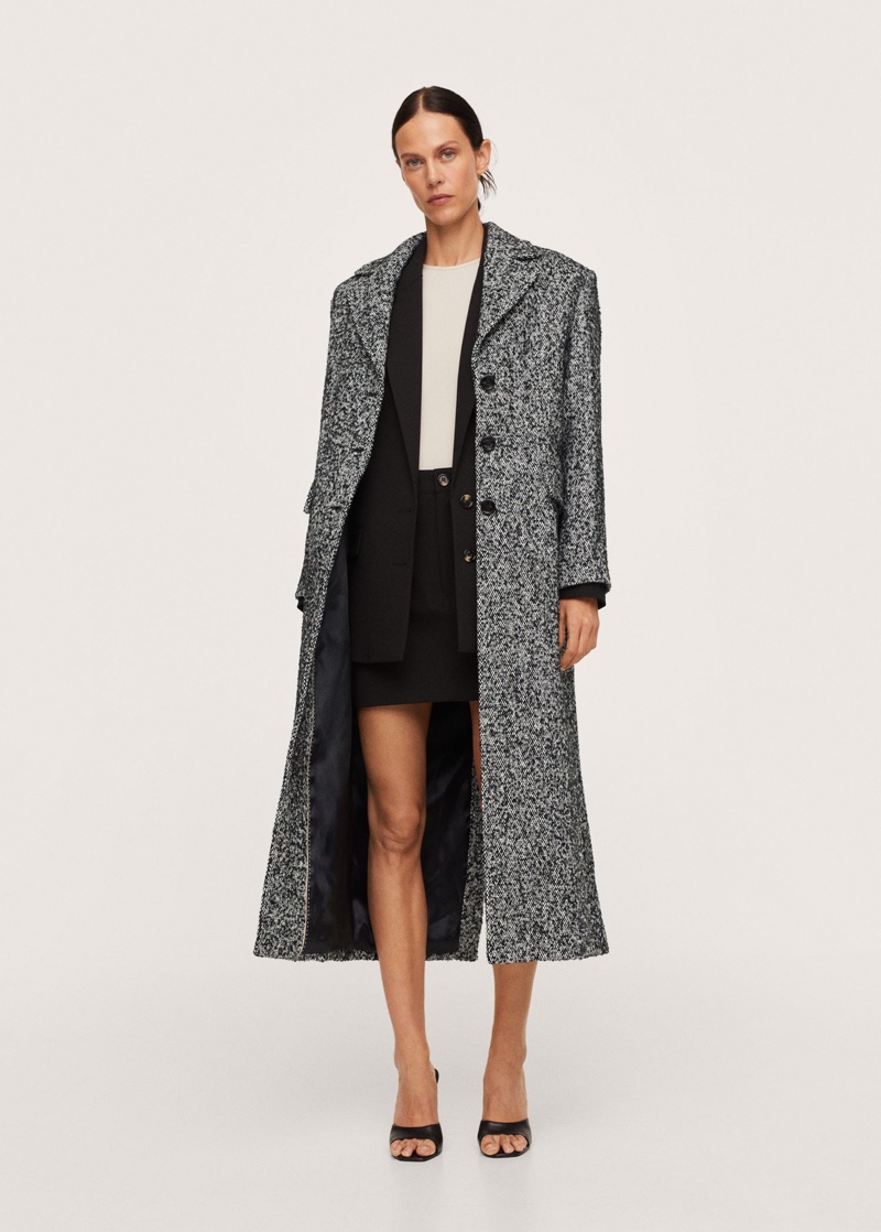 Pernille x Mango Marbled Knit Coat $229.99