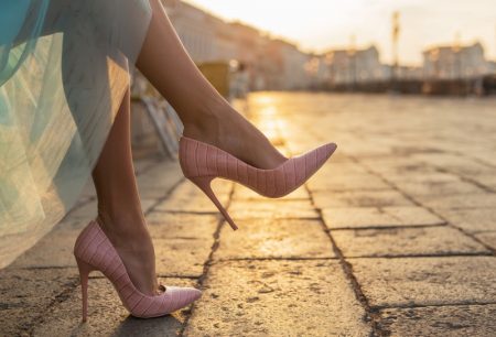 Pink Heel Heels Woman's Legs