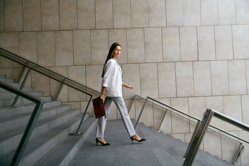 Professional Dressed Woman Walking