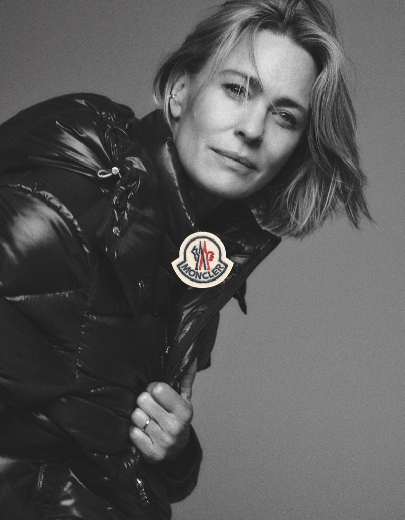 Actress Robin Wright fronts Moncler We Love Winter fall-winter 2021 campaign.