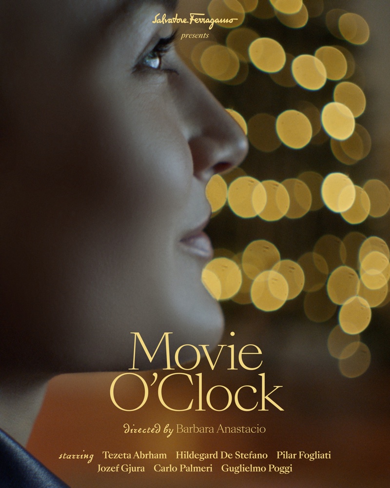 Salvatore Ferragamo Movie O'Clock Holiday 2021 campaign poster.