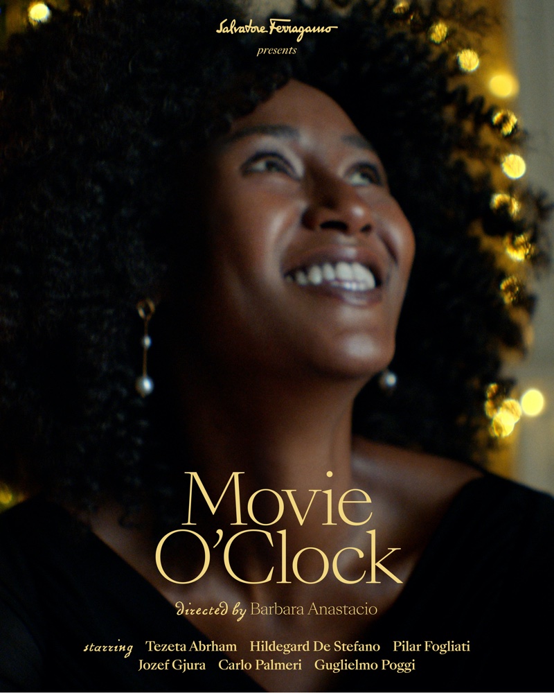 Salvatore Ferragamo Movie O'Clock Holiday 2021 campaign poster.