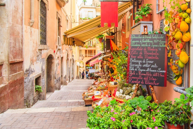 Sicily Food Menu Written Chalkboard