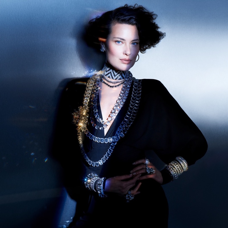 Shalom Harlow fronts Swarovski Collection II campaign.