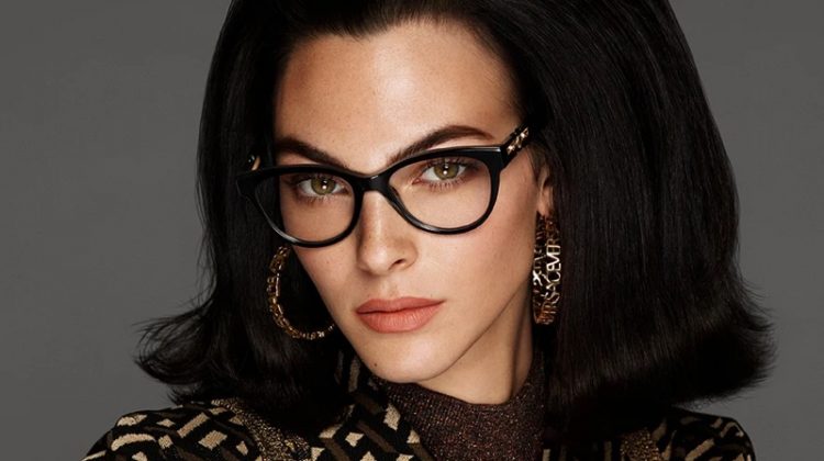 Vittoria Ceretti stars in Versace eyewear fall-winter 2021 campaign.