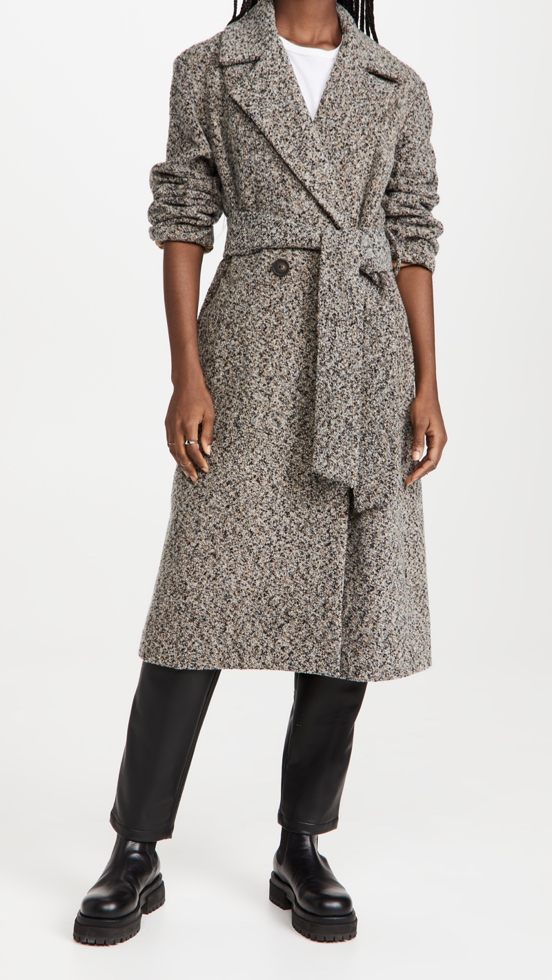 Vince Double Breasted Pebbled Trench Coat $895