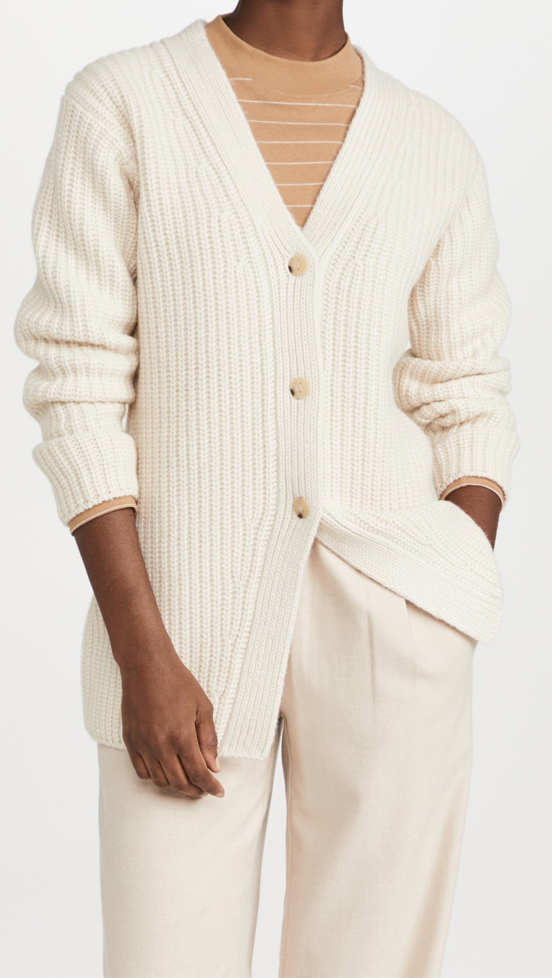 Vince Fitted Ribbed Cardigan $495