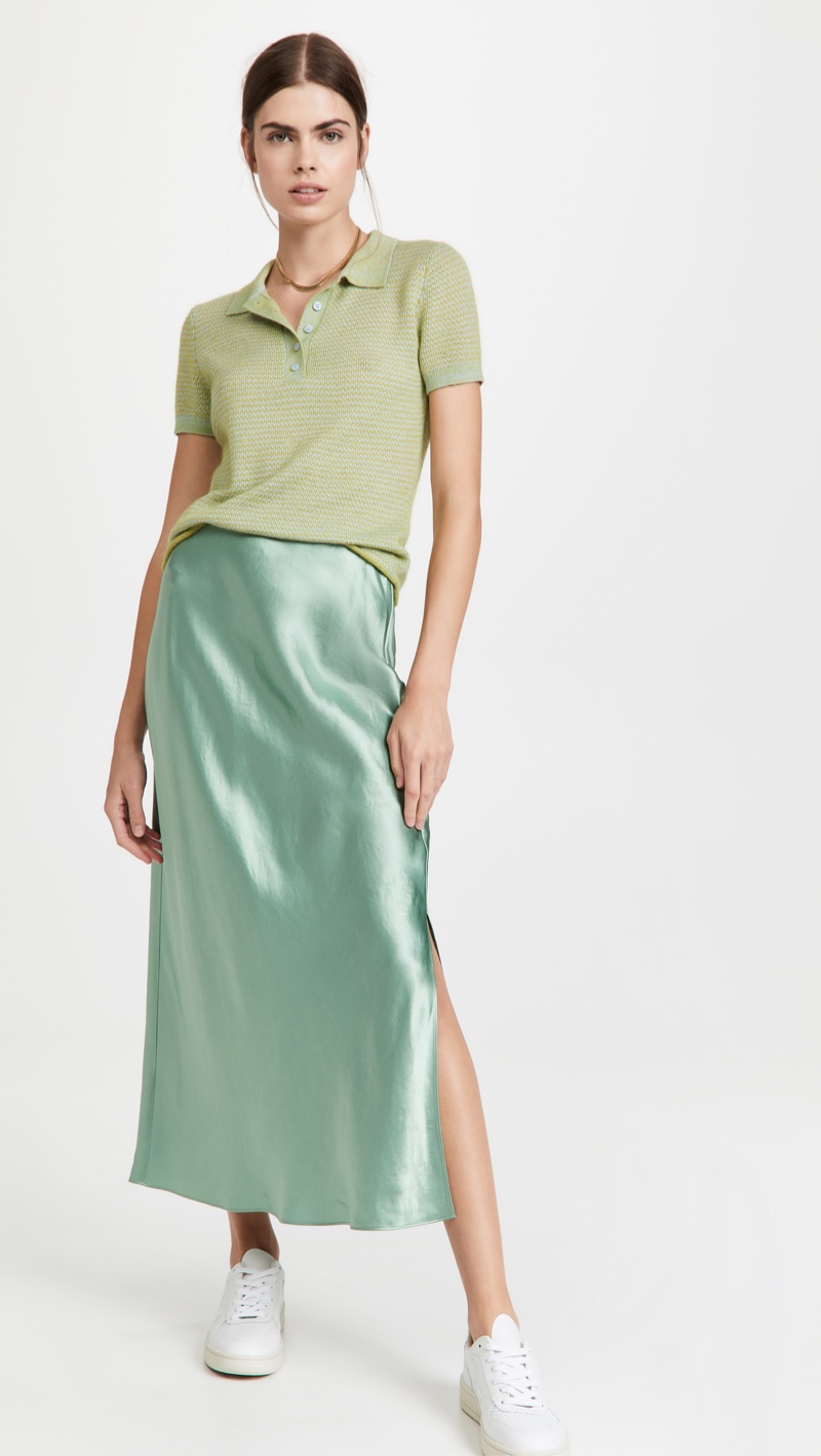 Vince Side Slit Slip Skirt $295