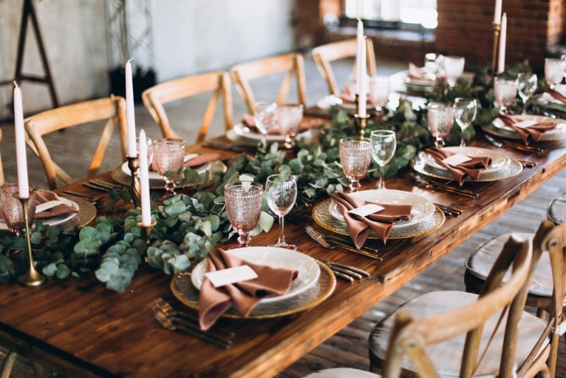 Wedding Table Setting Rustic