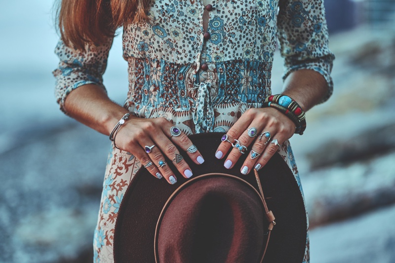 Woman Boho Rings Bracelets