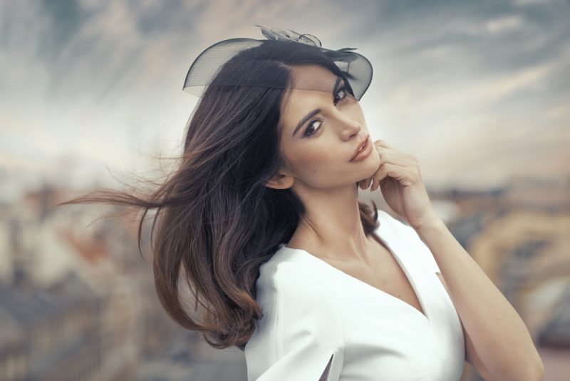 Woman with Perfect Hat for Horse Race