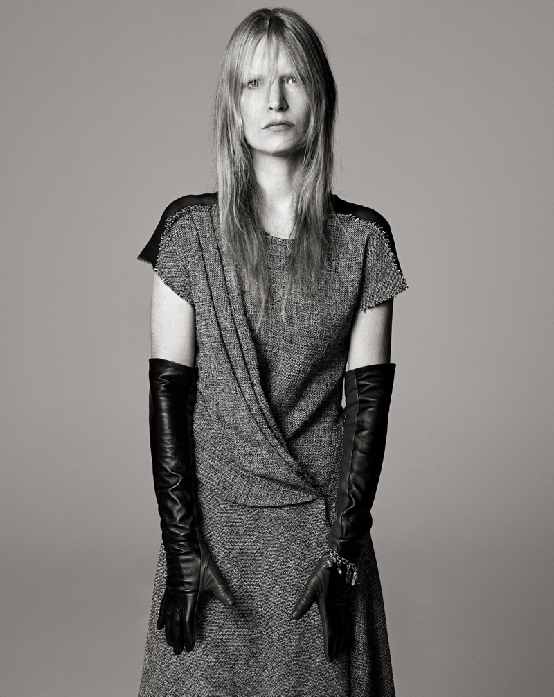 Kirsten Owen poses for Zara Studio fall-winter 2021 campaign.