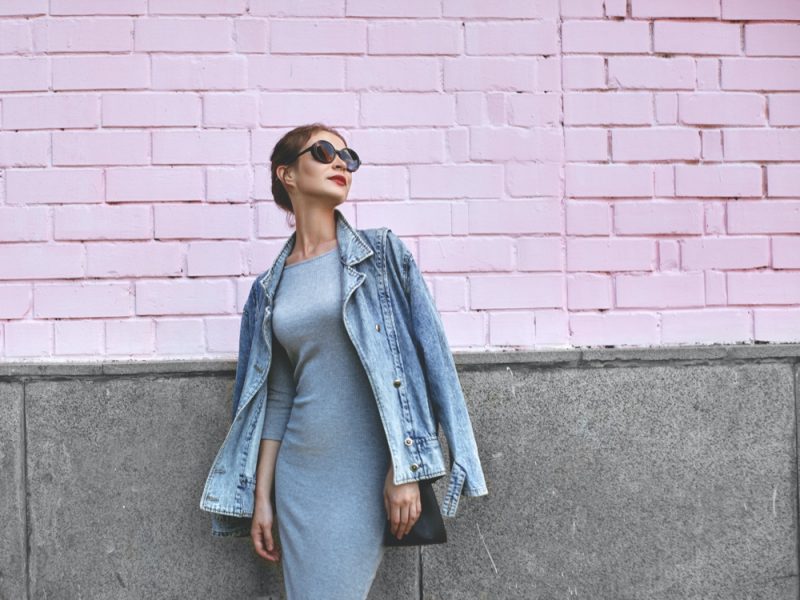 Casual Dress Denim Jacket Sunglasses